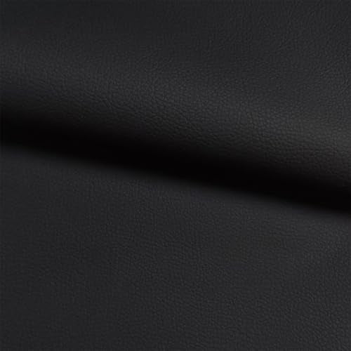Faux Leather Fabric, 0.7mm Lychee Grain Vinyl, Black, 39"×55" - color: Black Lychee Grain, size: 39"x55" (100cm x 140cm)