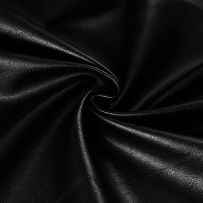 Faux Leather Fabric, Marine Vinyl Upholstery Fabric 54" x 108", 1.05mm Thick Soft Durable Synthetic Material for Sofa Chairs Bags Car Seats Furniture DIY Crafts Sewings, Black - color: Black, size: Pre-cut 3 Yard (54" x 108")