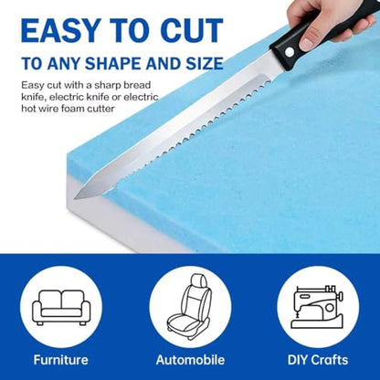 1"x24"x72" Upholstery Foam High Density Gel Memory Foam Cushion - size: 72" X24"x1