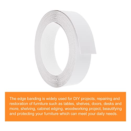 uxcell White PVC Edge Banding, 1-5/8" x 24.6ft Pre-Glued Flexible Edge Banding for Furniture Repair & Restoration - size: 1-5/8 Inch x 24.6ft