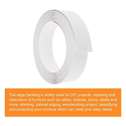 uxcell White PVC Edge Banding, 1-5/8" x 24.6ft Pre-Glued Flexible Edge Banding for Furniture Repair & Restoration - size: 1-5/8 Inch x 24.6ft