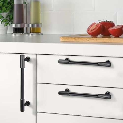 VEHCIL 20 Pack Matte Black Cabinet Handles, 7.5" Hole Centers Kitchen Cabinet Pulls Drawer Dresser Handles Cabinet Hardware for Kitchen Cupboard, Solid Zinc Alloy - color: Matte Black (20PACK), size: 7.5 Inch Hole Center