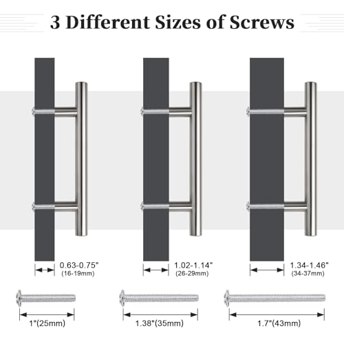 Gobrico 10 Pack 2-1/2" (64mm) Hole Center Cabinet Handles, Brushed Nickel Cabinet Pulls, Satin Nickel Stainless Steel Drawer Pulls, 4" Overall Length - color: Brushed Nickel, size: 2-1/2 Inch Hole Center