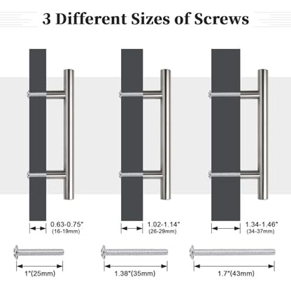 Gobrico 10 Pack 2-1/2" (64mm) Hole Center Cabinet Handles, Brushed Nickel Cabinet Pulls, Satin Nickel Stainless Steel Drawer Pulls, 4" Overall Length - color: Brushed Nickel, size: 2-1/2 Inch Hole Center