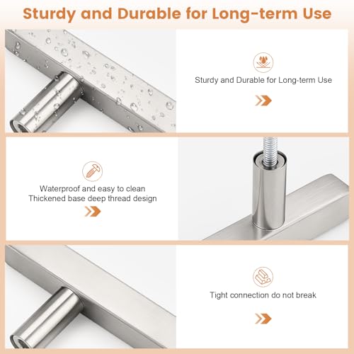 Probrico Brushed Nickel Cabinet Pulls & Handles 5" CC Square 5 Pack - color: Brushed Nickel, size: Hole Center: 128mm(5inch)