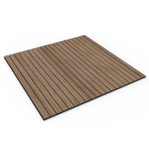 8-Pack Peel & Stick Acoustic Wood Slat Wall Panels - color: Walnut, size: 8pcs - 23.6" x 23.6"