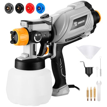 Paint Sprayer, 1000W HVLP High Power Spray Paint Gun with 1200ml High Capacity Container, 4 Nozzles and 3 Patterns, Easy to Clean, for Furniture, Cabinets, Fence, Walls, Door, Garden Chairs