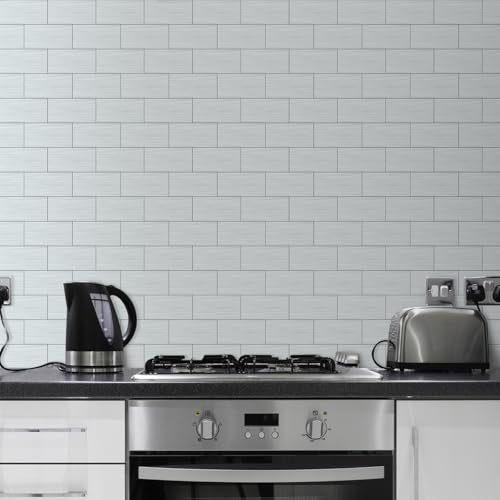 AULIGET 100-Piece Stainless Steel Subway Tile Peel and Stick Backsplash, 3" x 6" Metal Stick on Wall Tiles for Backsplash Kitchen, Bathroom, Laundry Room, Camper, Fireplace - color: Stainless Steel