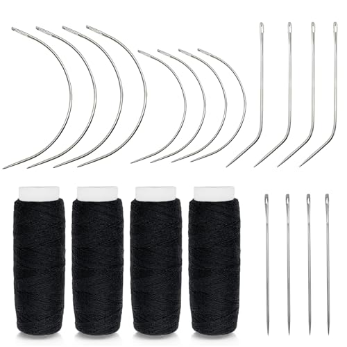 20 Piece Hair Needle and Thread Kit for Weave and Wigs Sewing