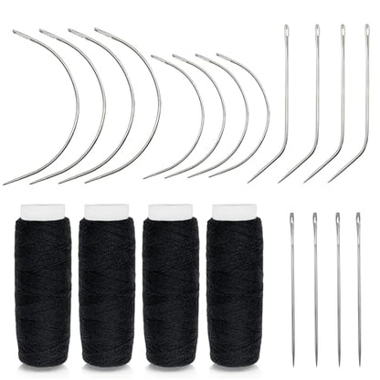 20 Piece Hair Needle and Thread Kit for Weave and Wigs Sewing