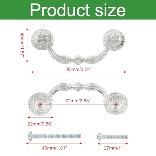 8 Pack 2.75" Hole Center Bail Pull Silver Drawer Handle - color: Silver(8 PCS), size: 2.75 Inch