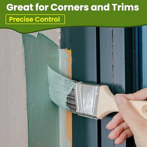 Paint Brushes, 2 Inch, Angled Brushes with Short Handle, 3 Pack - size: 2 Inch Angled, 3 Pack