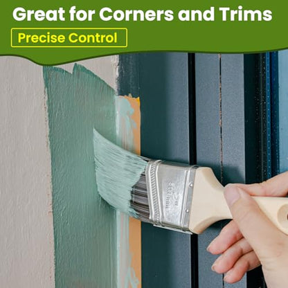 Paint Brushes, 2 Inch, Angled Brushes with Short Handle, 3 Pack - size: 2 Inch Angled, 3 Pack