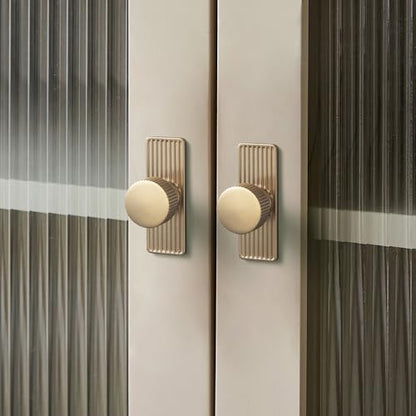 Goo-Ki Champagne Bronze Zinc Alloy Cabinet Knob with Backplate - Single Hole Center Cabinet Pull Hardware for Bedroom, Kitchen, 2 Pack（9596-G） - color: Champagne Bronze