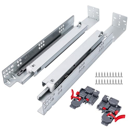 LONTAN 15 Inch Undermount Soft Close Drawer Slides 3D Locking Device 6 Pair - size: 15 Inch, style: 6 Pair