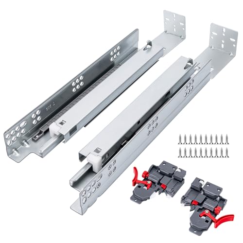 LONTAN 12 Inch Undermount Soft Close Drawer Slides 3D Locking Device 6 Pair - size: 12 Inch, style: 6 Pair