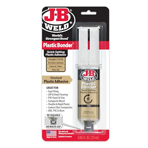 J-B Weld 50133 Plastic Bonder Structural Adhesive Syringe - Tan - 25 ml - size: 25ml - 1 Pack