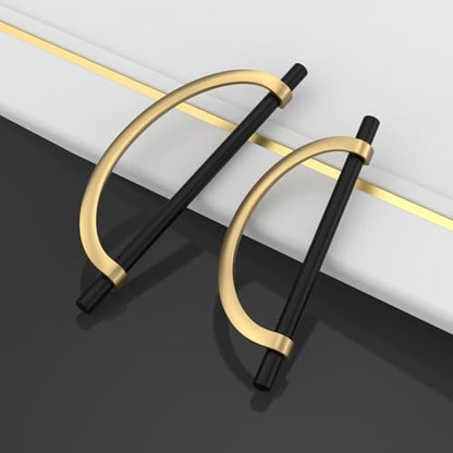 Amerdeco 10 Pack Black Champagne Bronze Cabinet Pulls 7.5 Inch(192MM) Hole Centers Kitchen Cabinet Handles Hardware for Cupboard Handles Drawer Pulls ZH0027 - color: Champagne Black Gold, size: 7.5"/192MM Hole Center, style: 10 Pack