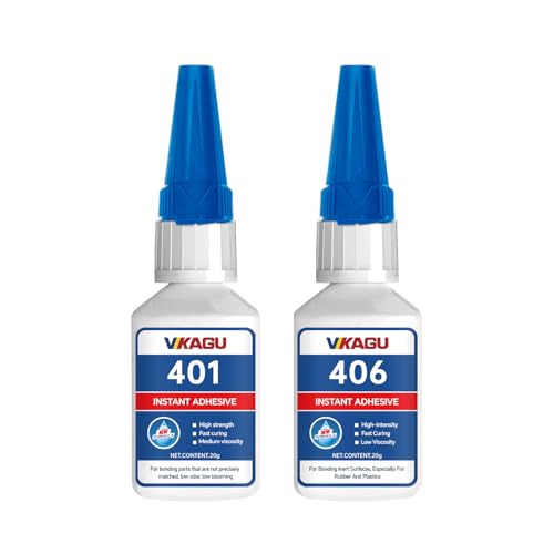 401 & 406 Instant Adhesive Super Glue 20g All-Purpose Universal Suitable for Plastic Wood Metal Rubber Leather 2 Pack - size: 401 & 406, style: 2 Pack