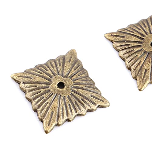 Hilitand 100pcs Upholstery Tacks, Furniture Nails Pins Sofa Rivet Upholstery Pins Craft Thumbtack Tack,Antique Brass (K247Square Nail 21x21mm)
