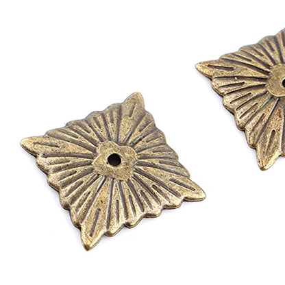 Hilitand 100pcs Upholstery Tacks, Furniture Nails Pins Sofa Rivet Upholstery Pins Craft Thumbtack Tack,Antique Brass (K247Square Nail 21x21mm)