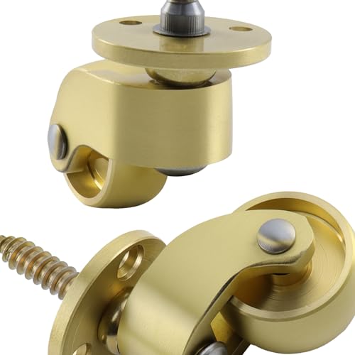 4 Pcs Universal Caster Wheels, Heavy Duty 360 Degree Rotation Brass Stem Casters Trolley Wheels for Trunk Box Furniture Cabinet Sofa Trolley Chairs Bed