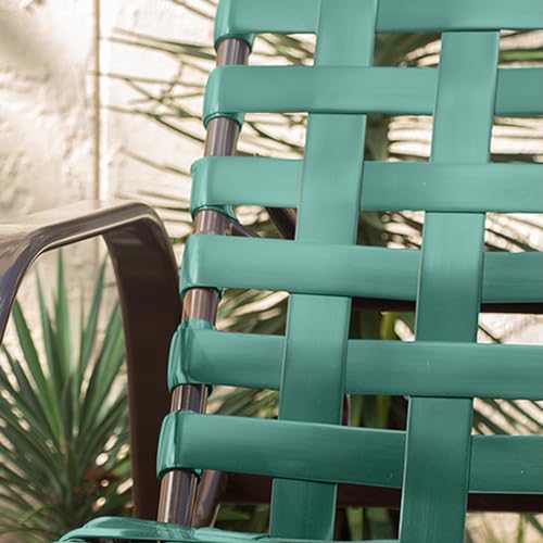 LukLoy 2" Wide 50ft Long Vinyl Straps for Patio Chairs Repairs, Green - color: Dark Green