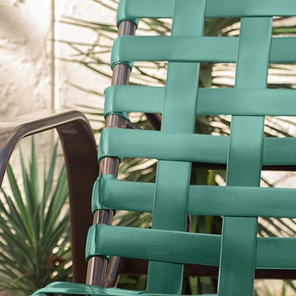 LukLoy 2" Wide 50ft Long Vinyl Straps for Patio Chairs Repairs, Green - color: Dark Green