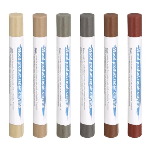 HARFINGTON Wood Filler Sticks 6 Colors Wooden Wax Touch Up Furniture Repair Crayons for Golden Walnut, Inked Lead, Wood, Elegant Sour Branch, Dark Cloth 2, Solid Cherry - color: Golden Series