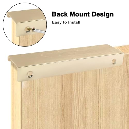 12 Pack 4.72"/120mm Brushed Brass Hidden Cabinet Pulls - color: Brushed Brass, size: 4.72"/120mm - 12 Pack