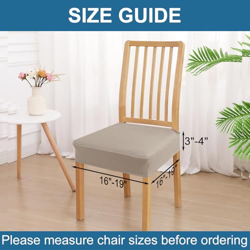 Smiry Waterproof Seat Covers for Dining Room Chairs, Set of 2 - color: Taupe, size: Set of 2