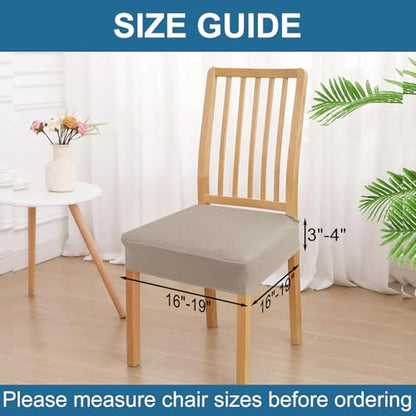 Smiry Waterproof Seat Covers for Dining Room Chairs, Set of 2 - color: Taupe, size: Set of 2