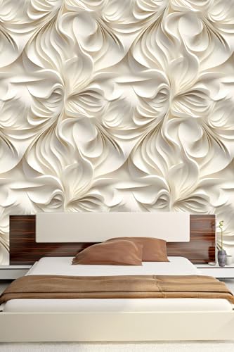 Peel and Stick Wallpaper Beige Brown Abstract Accent - color: Cream, size: 17.7" x 118"