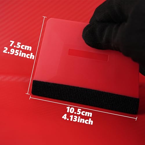 22Pcs Vinyl Wrap Tool Kit for Car Film & Wallpaper, Felt Squeegee, Utility Knife, Safety Cutter, Plastic Scraper, Tape Measure, Window Tint Application Smoothing Tools for Home Auto DIY Black Red - color: Red