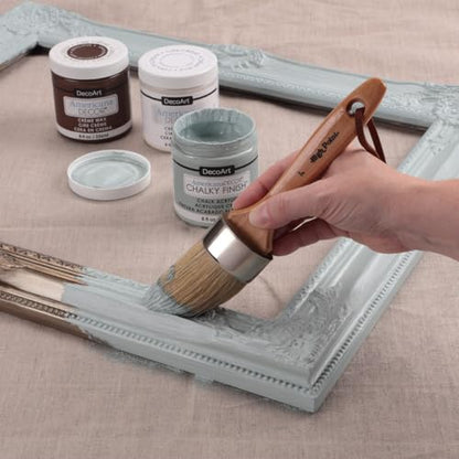 Large 2-in-1 Round Chalk & Wax Finishing Brush | Professional Quality for All Fine Art, Hobby & Chalk Paints, Faux Finishing, Stenciling & Wax Finishing [2" x 2.36" Brush Hair] - Double Pack - size: Double Pack