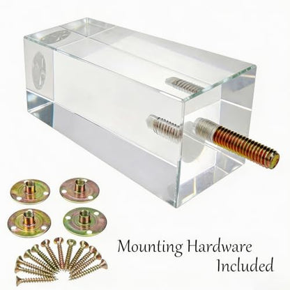 Clear Acrylic Couch Legs, 4 Inch Height, 2 Inch Width, 4Pcs - size: H 4 Inch