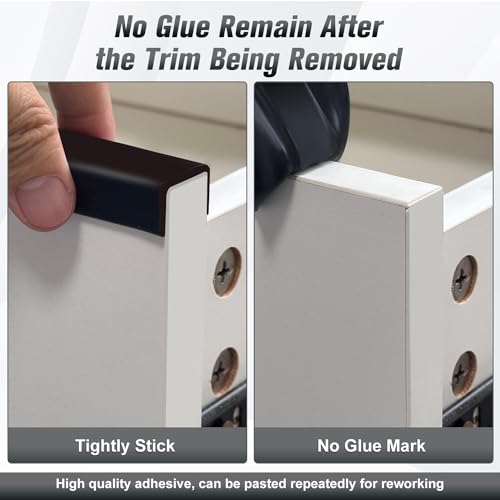Rubber Edge Trim, 1-1/2 inch (38mm) Wide U Channel Edge Trim, Big Size U Shaped Trim, Self Adhesive Edge Banding for Plywood, Woods,Interior Doors, Countertop, Length 20Ft, Black - size: Size1-1/2"(Fit 1-7/16"~1-9/16"), L20'