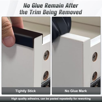 Rubber Edge Trim, Self Adhesive U Channel Edge Trim, Big Size U Shaped Trim, Edge Banding for Plywood, Woods, Shelf, Cabinet, Countertop, Size 1/2", Length 20Ft, Black - size: Size1/2"(Fit 7/16"~9/16"), L20'