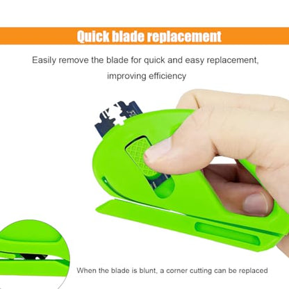 2PCS Wrapping Paper Cutter, Snitty Safety Vinyl Film Cutting Tool with Blade, Carbon Fiber Utility Knife, Craft Knife, Suitable for Window Tint Car Wrap, Craft Making - color: Green