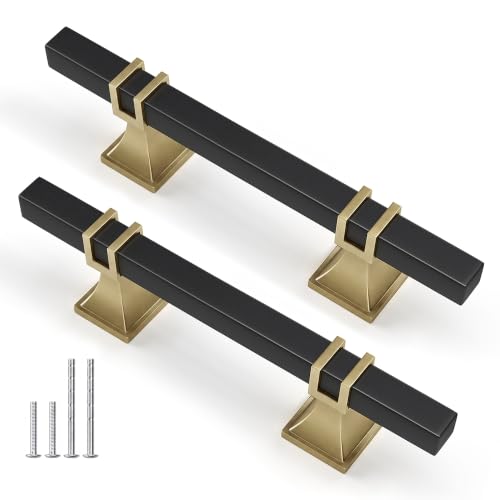 25 Pack 3 Inch Black and Champagne Bronze Cabinet Pulls - color: Black & Champagne Bronze, size: 3 inch (76mm) Hole Center Pull