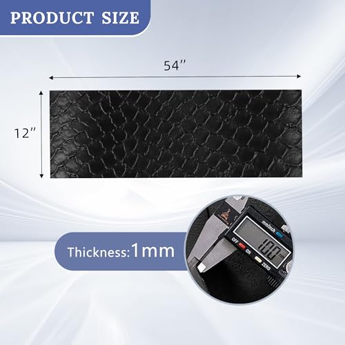 Black Faux Leather,Marine Vinyl Fabric,Pleather Sheets for Crafts. - color: Crocodile Black, size: 1/3 Yard