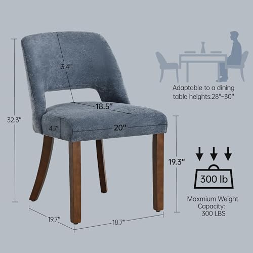 Usaint Upholstered Dining Chairs Set of 4, Modern Fabric Kitchen Chairs - color: Blue