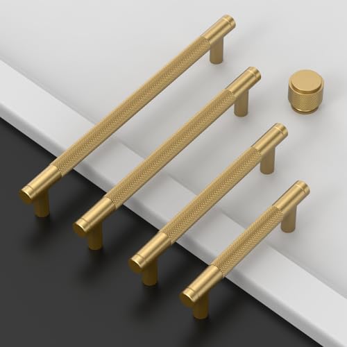 Asidrama 10 Pack 3 Inch(76mm) Champagne Bronze Cabinet Pulls Knurled Cabinet Handles Cupboard Handles Kitchen Cabinet Hardware for Cupboard Drawer Pulls - color: Champagne Bronze, size: 3" Hole Center, style: 10 Pack