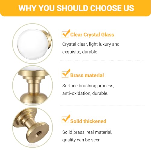 Guank 12-Pack Bubble Cabinet knobs Solid Brass Base, Drawer Spherical Gold Knobs, 1.14-Inch Diameter, Modern Kitchen Cabinet Brushed Crystal Ball Cabinet knobs Bubble - color: Bubble shape-1.14inchn, size: 12 Pack