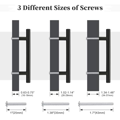 Gobrico 10 Pack 3 Inch (76mm) Hole Center Cabinet Pulls, Black Kitchen Cabinet Handles, Euro Style Drawer Pulls, Stainless Steel Cabinet Handles, 5'' Overall Length - color: Black, size: 3 Inch Hole Center