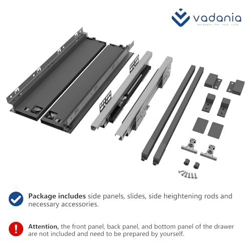VADANIA 20" Undermount Drawer Slide Set with Side Panels - size: 20 Inch, style: Drawer System