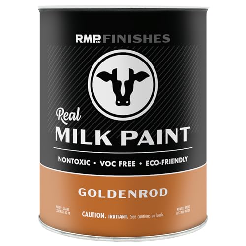 RMP Finishes Real Milk Paint Powder for Wood Furniture, Cabinets, Walls, Brick, and Stone, Matte Finish, Water-Based, Organic, Goldenrod, 1 Quart - color: Goldenrod, size: 32 Ounce (Pack of 1)