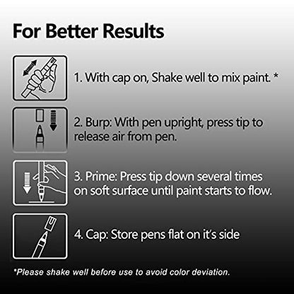 TFIVE Red Permanent Markers Paint Pens, 2 Pack Oil Based Paint Markers - color: Red