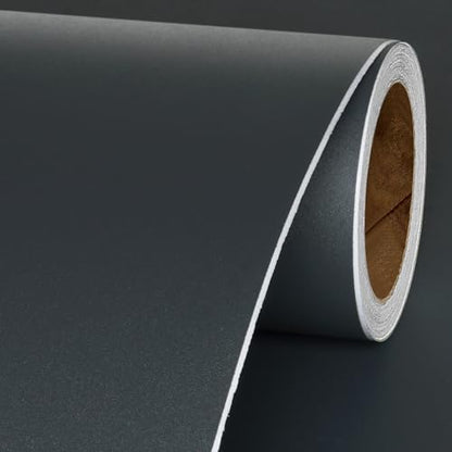Livelynine 15.8x197 Matte Dark Grey Wallpaper Peel and Stick for Bedroom Kitchen Cabinet Contact Paper Waterproof Self Adhesive Waterproof Vinyl Wrap for Cabinets Desk Covering Counter Top Covers - size: 15.8" x 197"