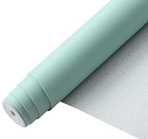 Picheng Smooth Faux Leather Sheets: 13.8"X53" Solid Soft Faux Leather Roll - color: Water Green